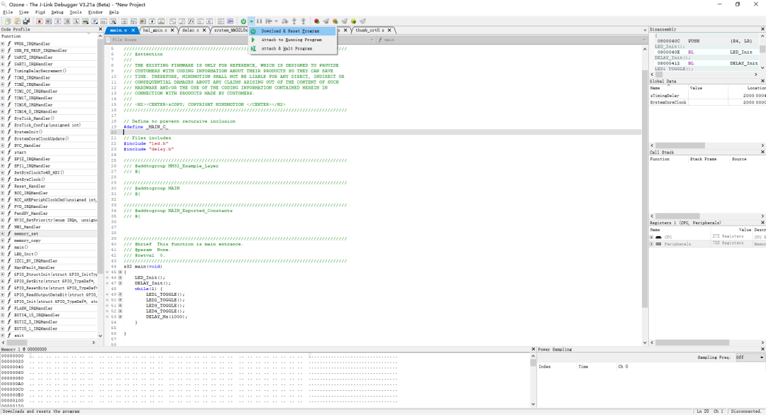 Using Ozone to Debug MM32 MCU