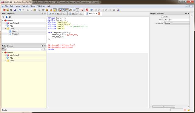 QM UML State Machine Modeling Example: Blinky for Cortex-M0