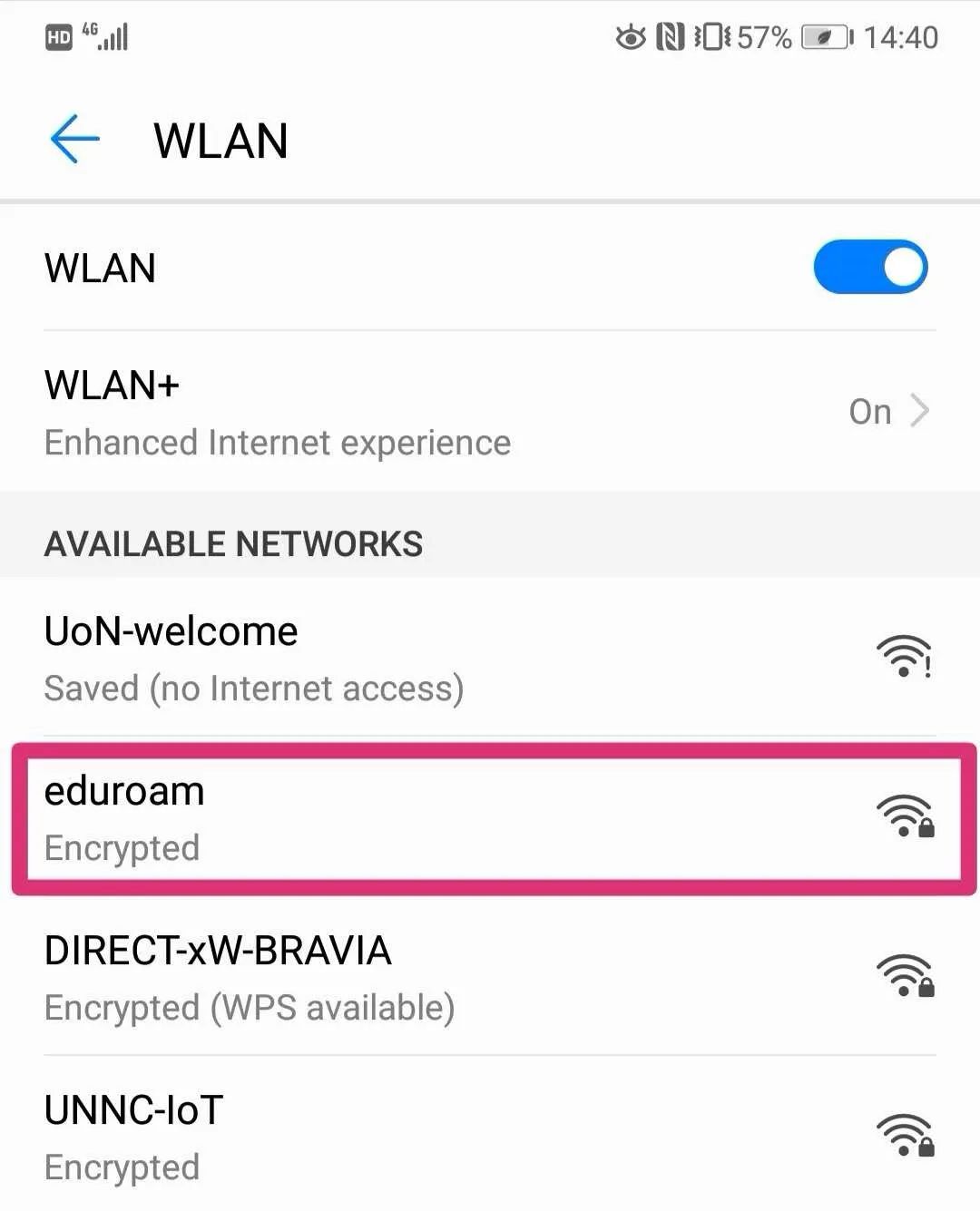 Quick Steps to Connect to Wi-Fi (eduroam)