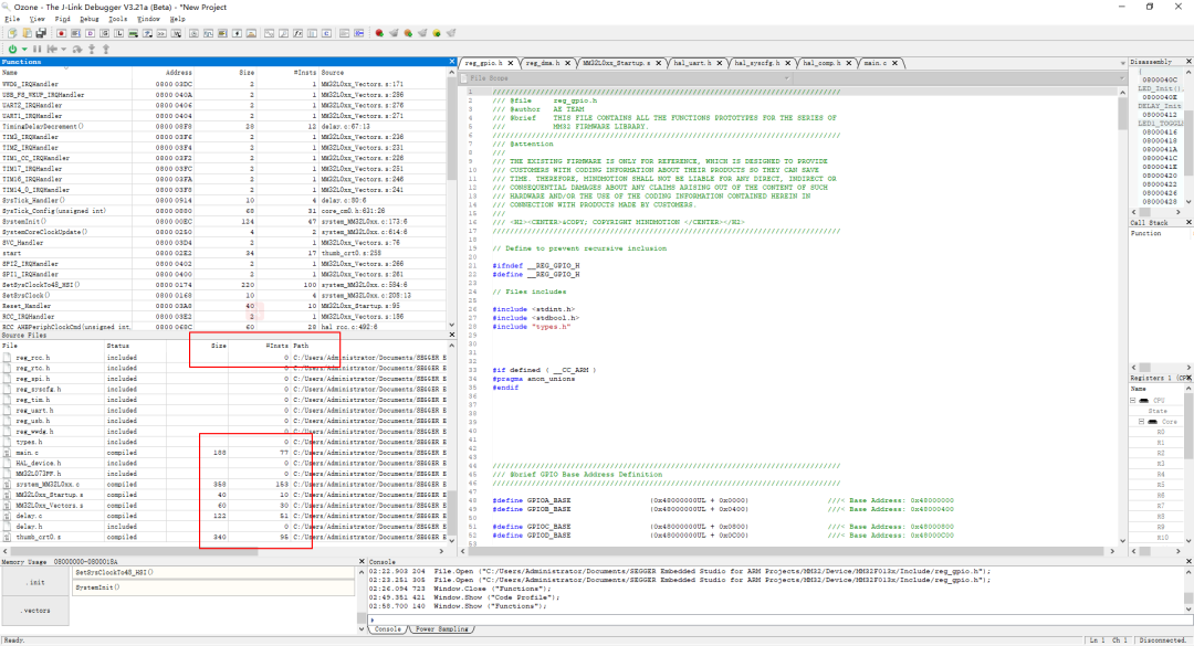Using Ozone to Debug MM32 MCU