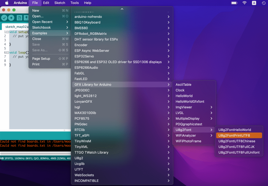 Displaying Unicode Text Using Arduino