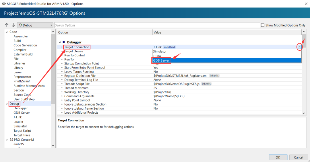 How to Debug with ST-Link in Embedded Studio for ARM
