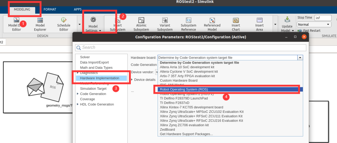 Using MATLAB and ROS with Simulink