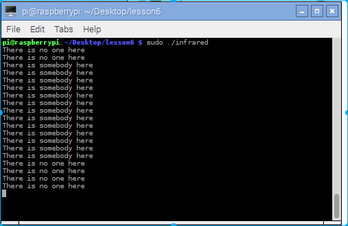 Getting Started with Raspberry Pi B Human Infrared Sensor Alarm