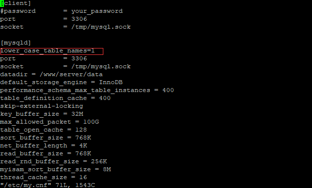 Setting MySQL Case Sensitivity on Linux