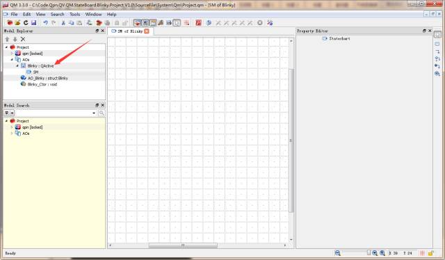 QM UML State Machine Modeling Example: Blinky for Cortex-M0