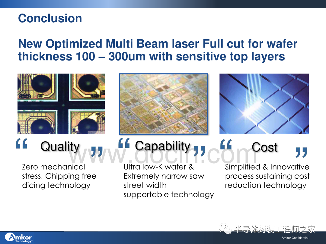 Multi Beam Laser Dicing Technology for Chip Free WLCSP