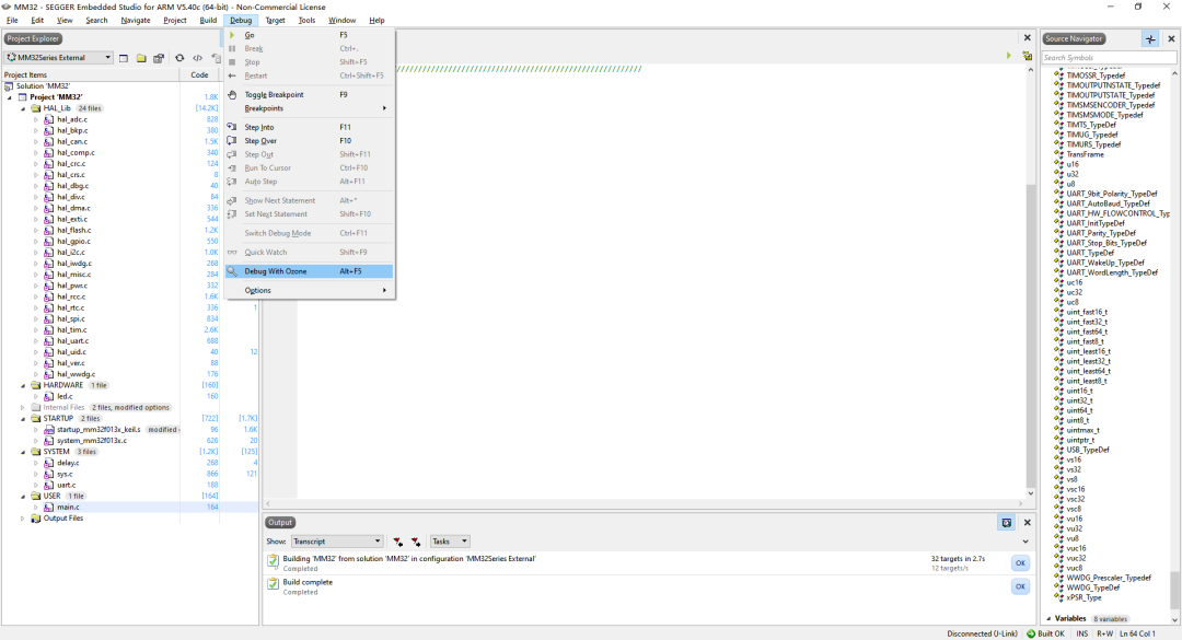 Getting Started with Embedded Studio for MM32F013x