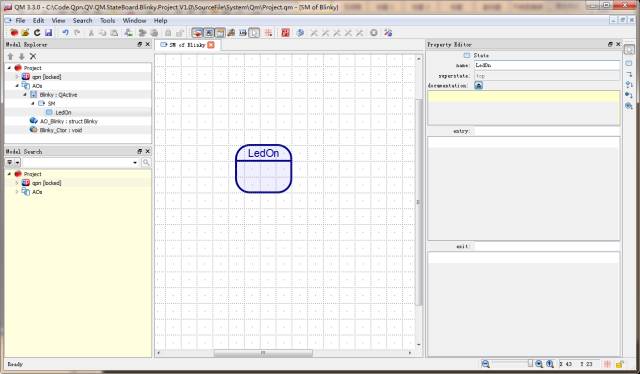 QM UML State Machine Modeling Example: Blinky for Cortex-M0