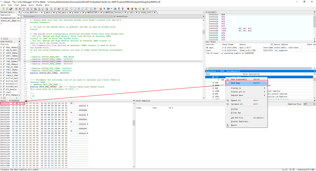Using Ozone to Debug MM32 MCU