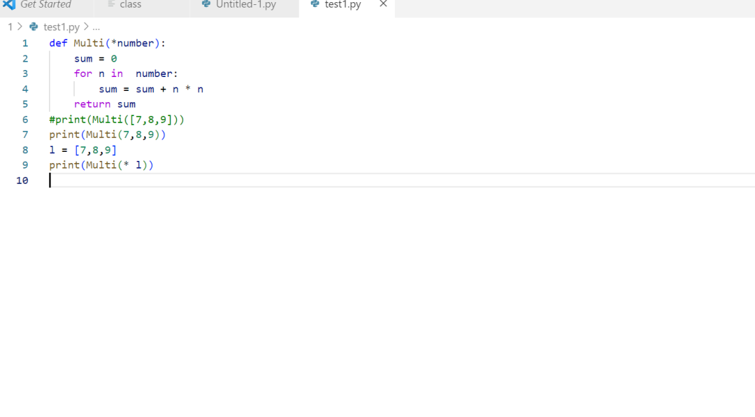 Calculate The Sum Of Squares Of Parameters Using Python