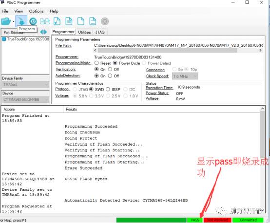Parade/Cypress Touch Chip Programming Test Instructions