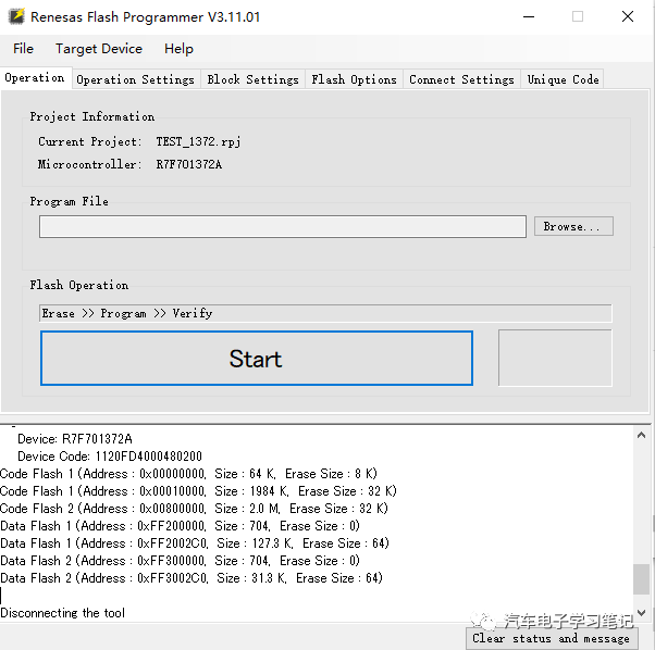 Using Renesas Flash Programmer (RFP) to Modify Option Byte and Program Flash