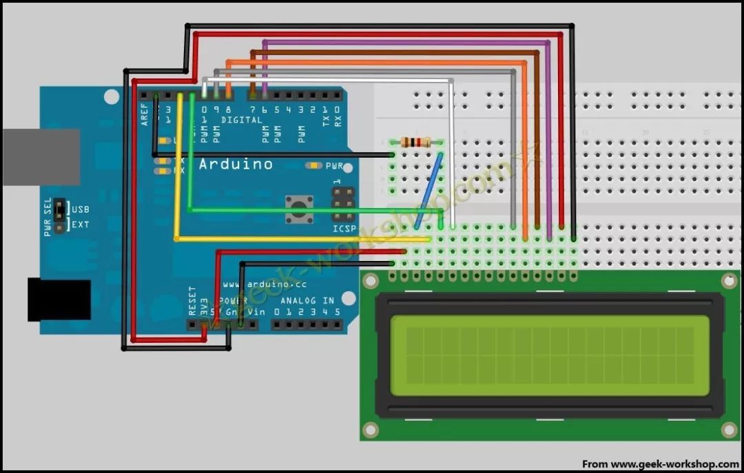 Light Up the 1602 LCD Experiment