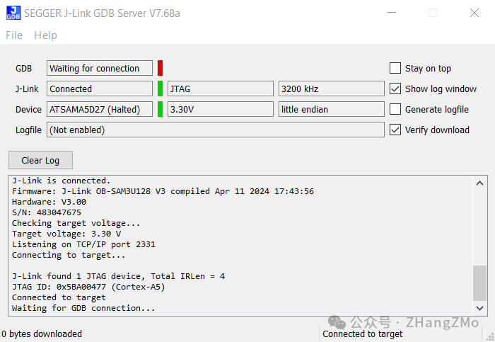 Debugging RT-Thread on Microchip MPU with JLink in Win10