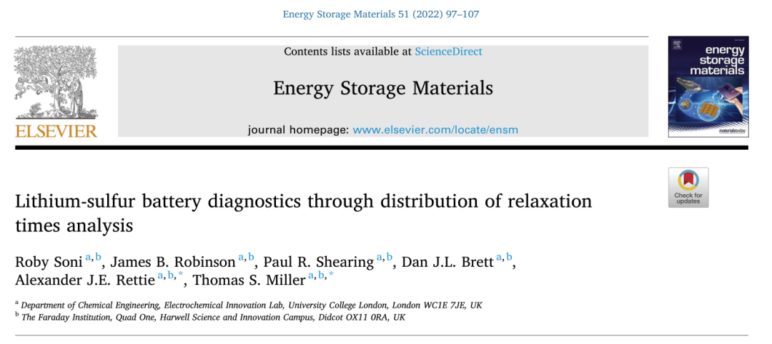 Electrochemical Impedance Spectroscopy Relaxation Time Distribution (EIS-DRT) Analysis of Lithium-Sulfur Battery Electrode Processes