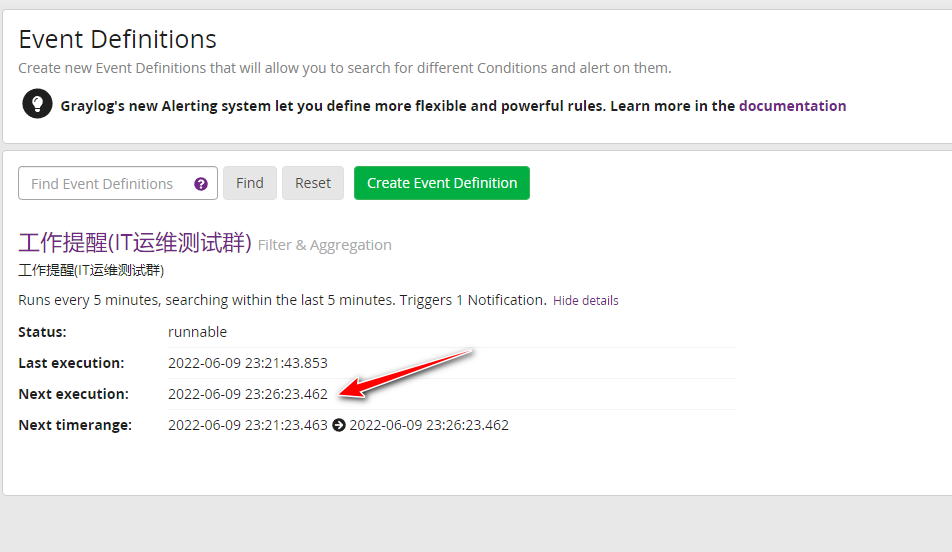 Using GrayLog Alert Function for Scheduled Work Reminders via DingTalk Bot