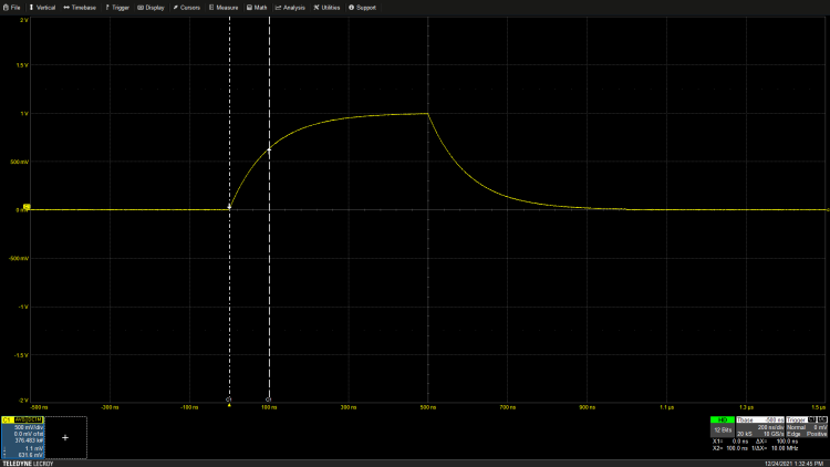 How To Measure Exponential Time Constant Using An Oscilloscope