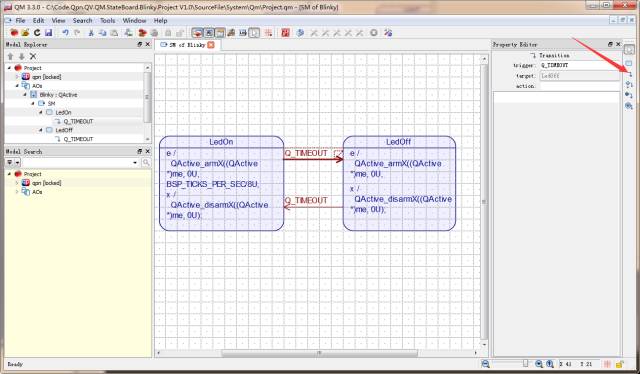 QM UML State Machine Modeling Example: Blinky for Cortex-M0