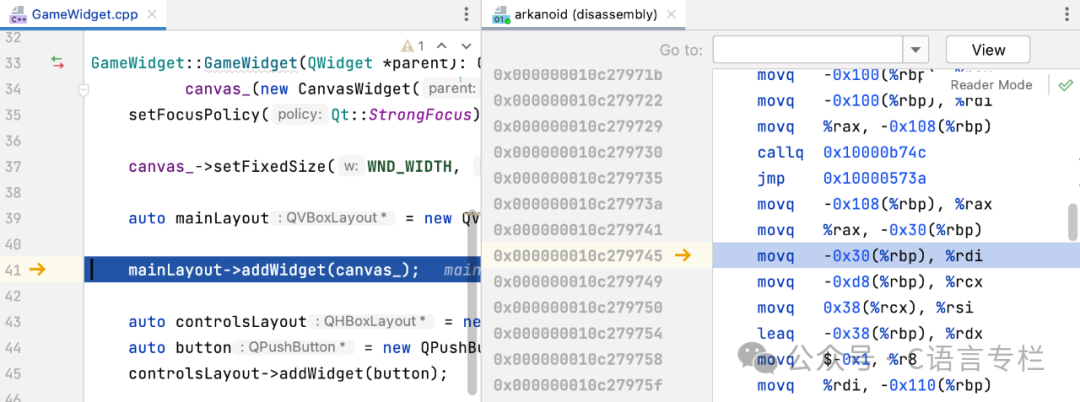CLion Tutorial - Disassembly View