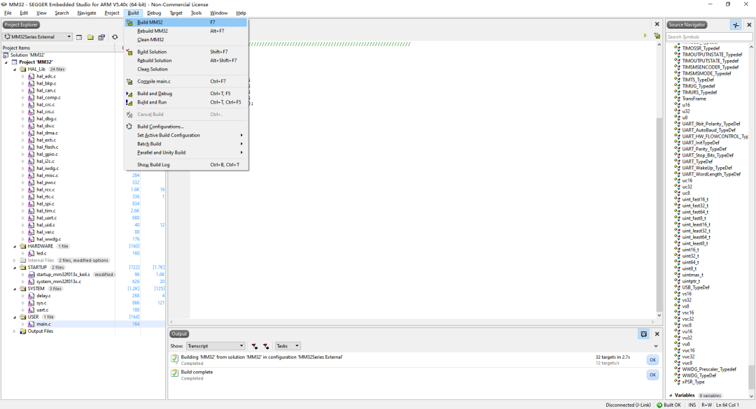 Getting Started with Embedded Studio for MM32F013x