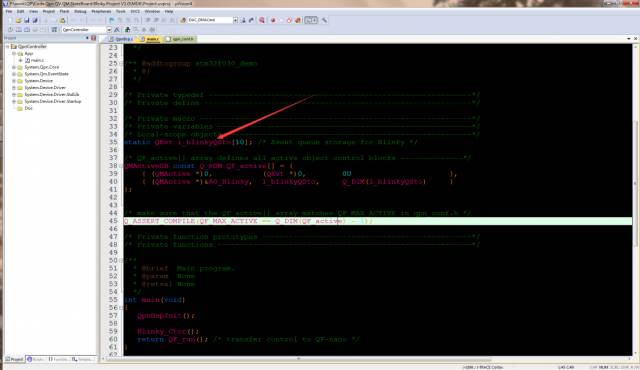 QM UML State Machine Modeling Example: Blinky for Cortex-M0