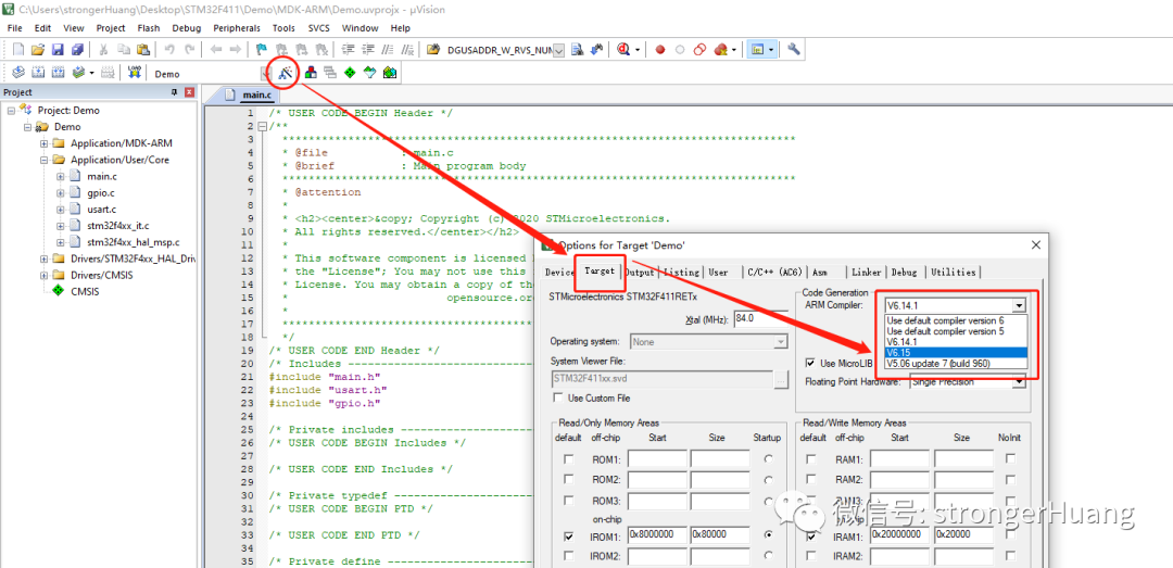 How to Change the Compiler in Keil MDK?