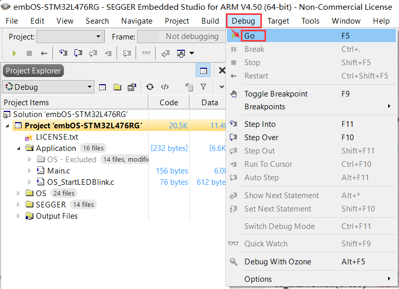 How to Debug with ST-Link in Embedded Studio for ARM