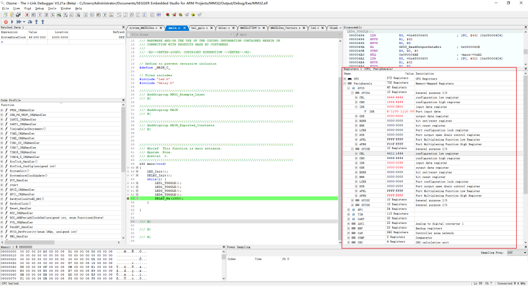 Using Ozone to Debug MM32 MCU