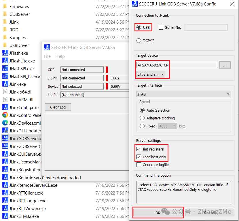 Debugging RT-Thread on Microchip MPU with JLink in Win10