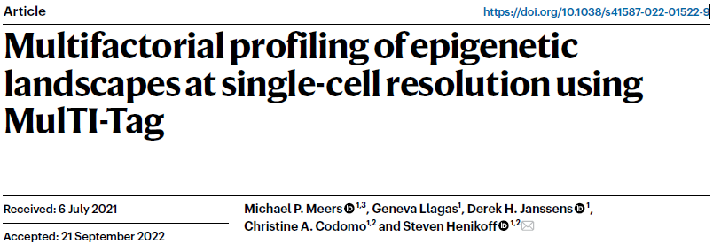 NBT | MulTI-Tag: Multi-Factor Epigenetic Mapping at Single-Cell Resolution