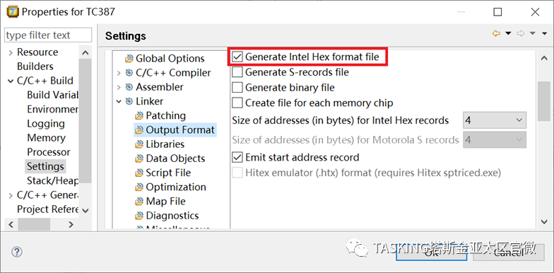 How to Create a Project Using TASKING VX-toolset