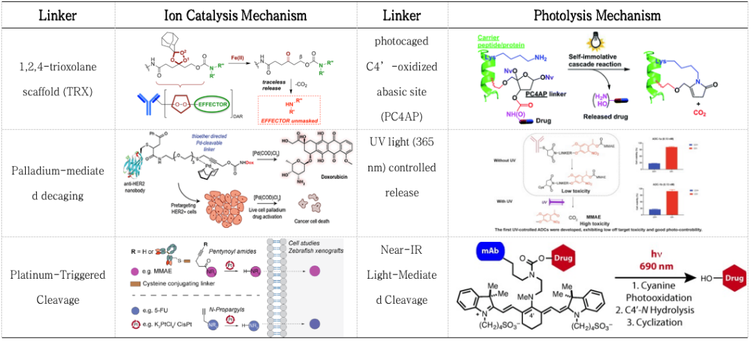 Classification, Cases, and Mechanism of Cleavable Linkers in ADC