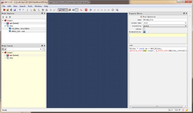 QM UML State Machine Modeling Example: Blinky for Cortex-M0