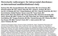 Stereotactic Radiosurgery for Intracranial Chordomas: An International Multicenter Study