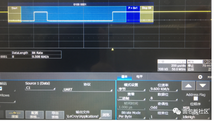 Using Oscilloscope to View UART Waveforms