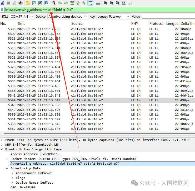 Using Wireshark for BLE Packet Sniffing
