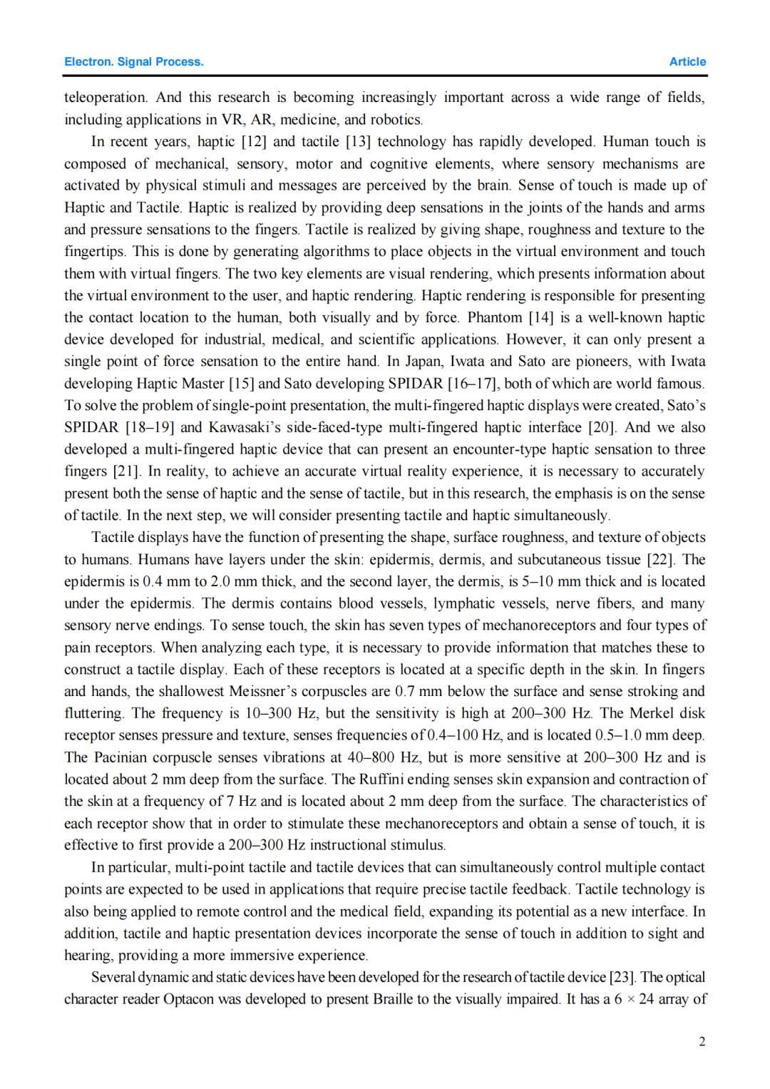 Recommended Paper: Research on a Tactile Display Drive System Based on SPI Communication and Piezoelectric Driver IC