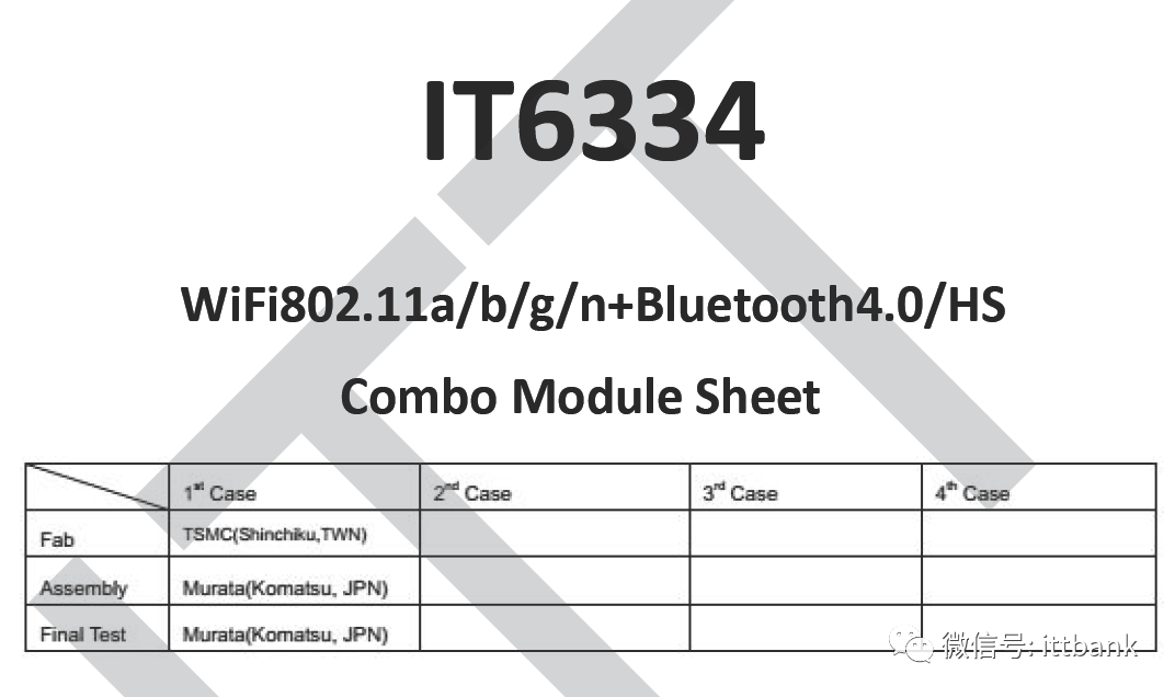 Broadcom 1T1R WiFi Module IT6334