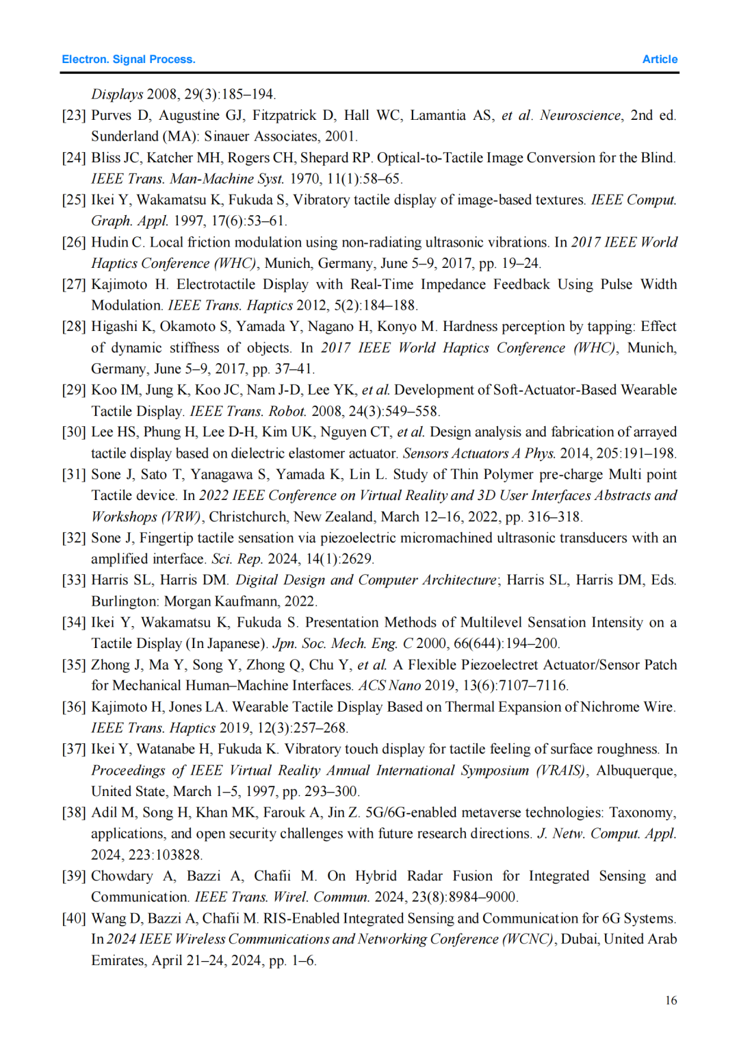 Recommended Paper: Research on a Tactile Display Drive System Based on SPI Communication and Piezoelectric Driver IC