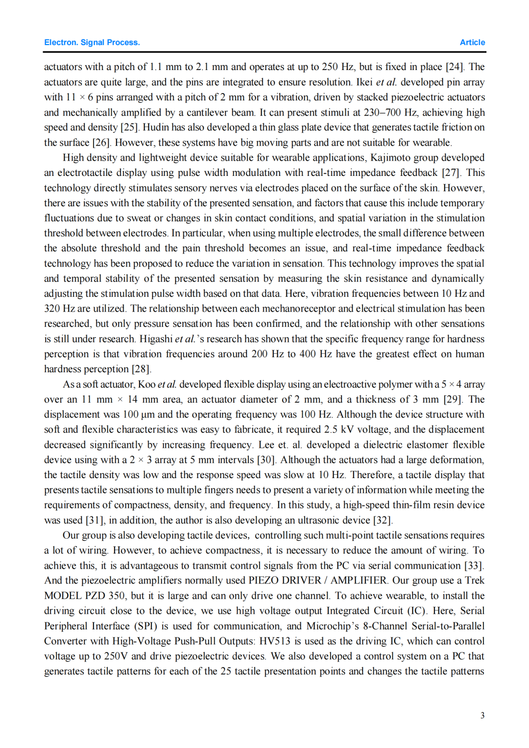 Recommended Paper: Research on a Tactile Display Drive System Based on SPI Communication and Piezoelectric Driver IC