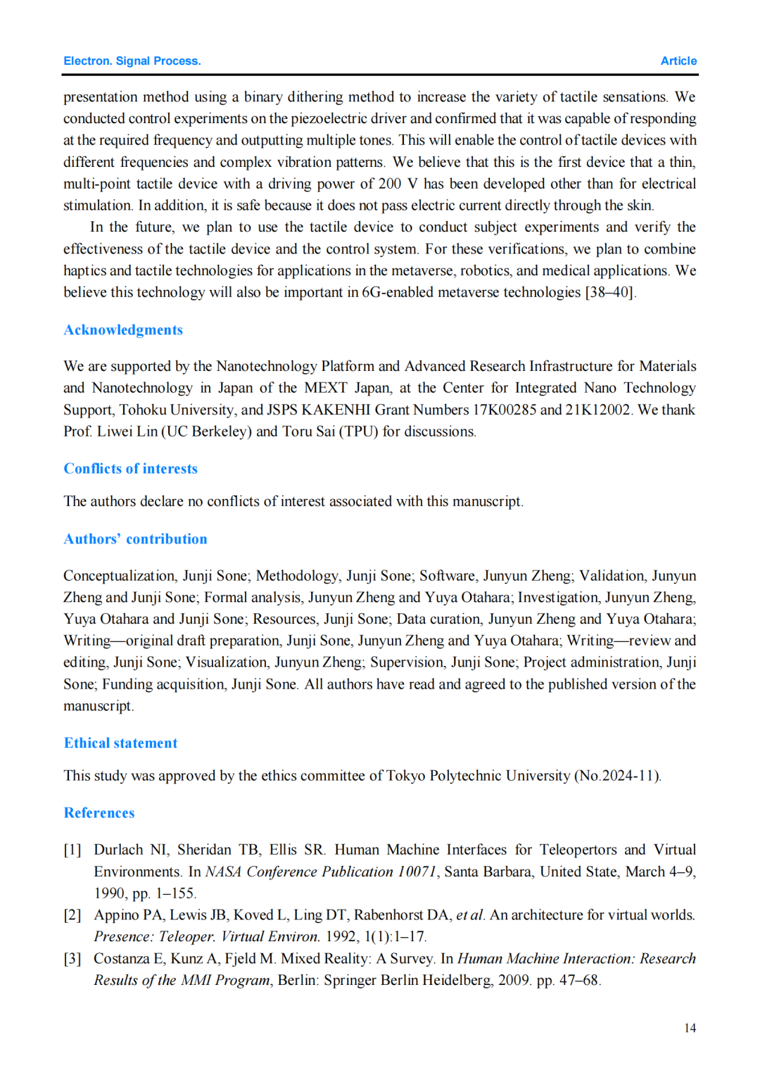 Recommended Paper: Research on a Tactile Display Drive System Based on SPI Communication and Piezoelectric Driver IC