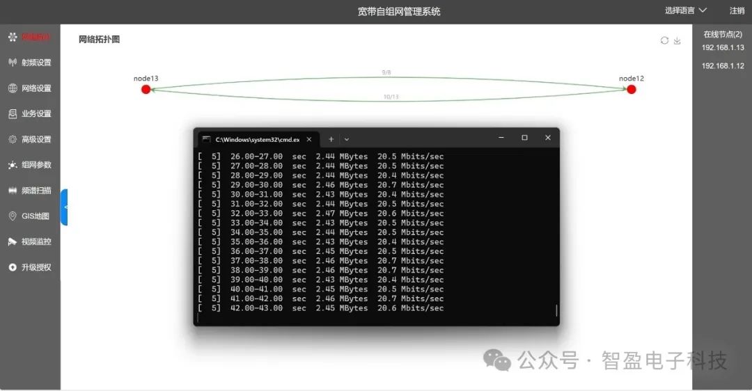 T3C1-4W-1400 Handheld Broadband Self-Organizing Network Radio Line-of-Sight Test at 90km