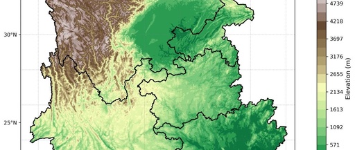 Drawing a Topographic Map of the Southwest Region Using Python