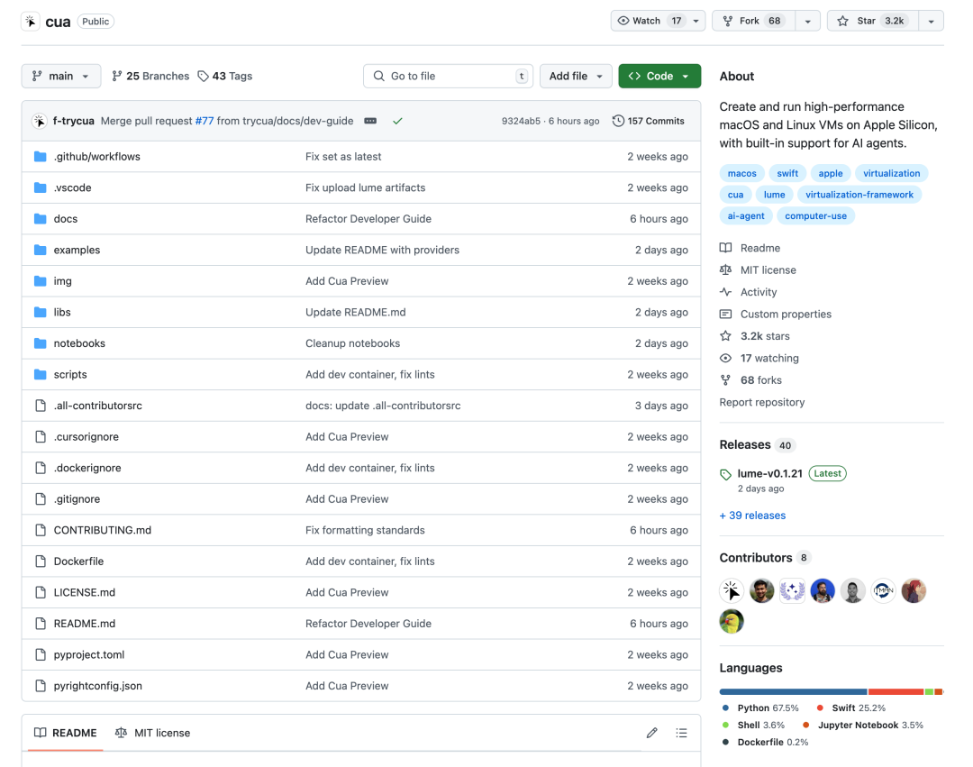 Cua Open Source Framework Launches! High-Performance Virtualization + AI Proxy, Reshaping Desktop Application Interaction Experience