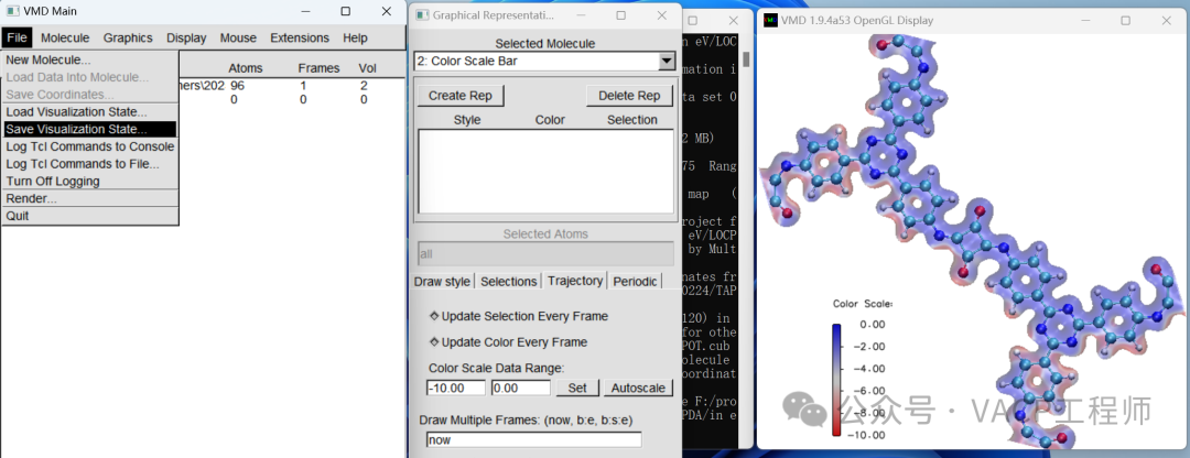 How to Calculate the Electrostatic Potential of Molecules Using VASP, Multiwfn, and VMD