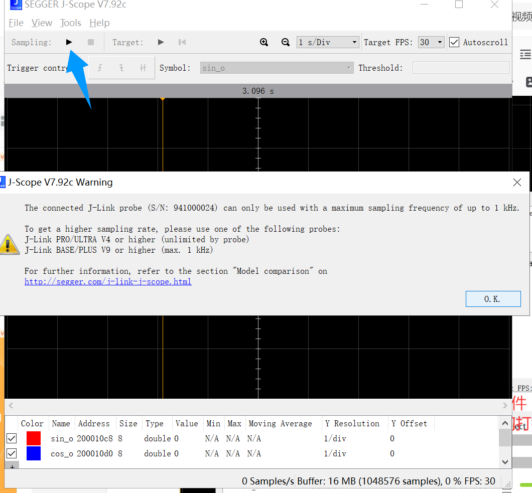 Practical Example of J-Scope Virtual Oscilloscope with Jlink