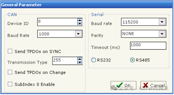CANopen to Modbus Master - Gateway Converter