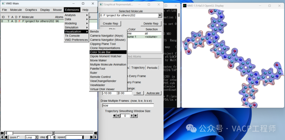 How to Calculate the Electrostatic Potential of Molecules Using VASP, Multiwfn, and VMD