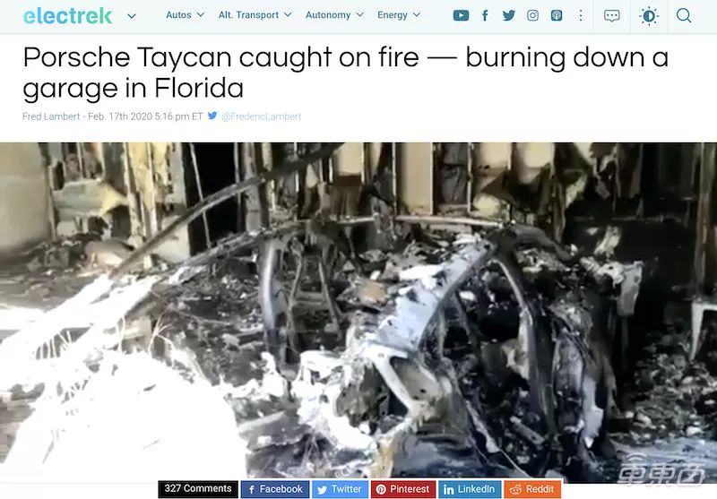 Porsche Taycan Catches Fire and Explodes in the U.S.: Scene in Ruins, Official Investigation Underway
